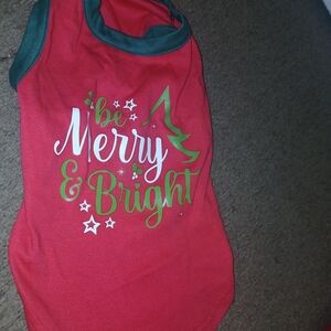 Festive Red and Green Dog Shirt